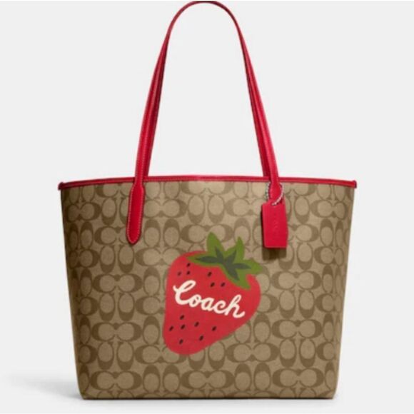 🍓 Coach Strawberry Tote Bag and Zip Around Wallet Set - Picture 2 of 16
